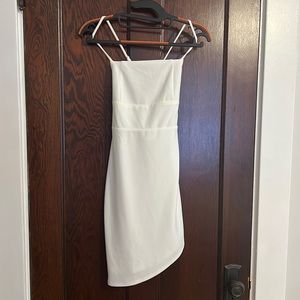 Lulus XS white asymmetrical dress